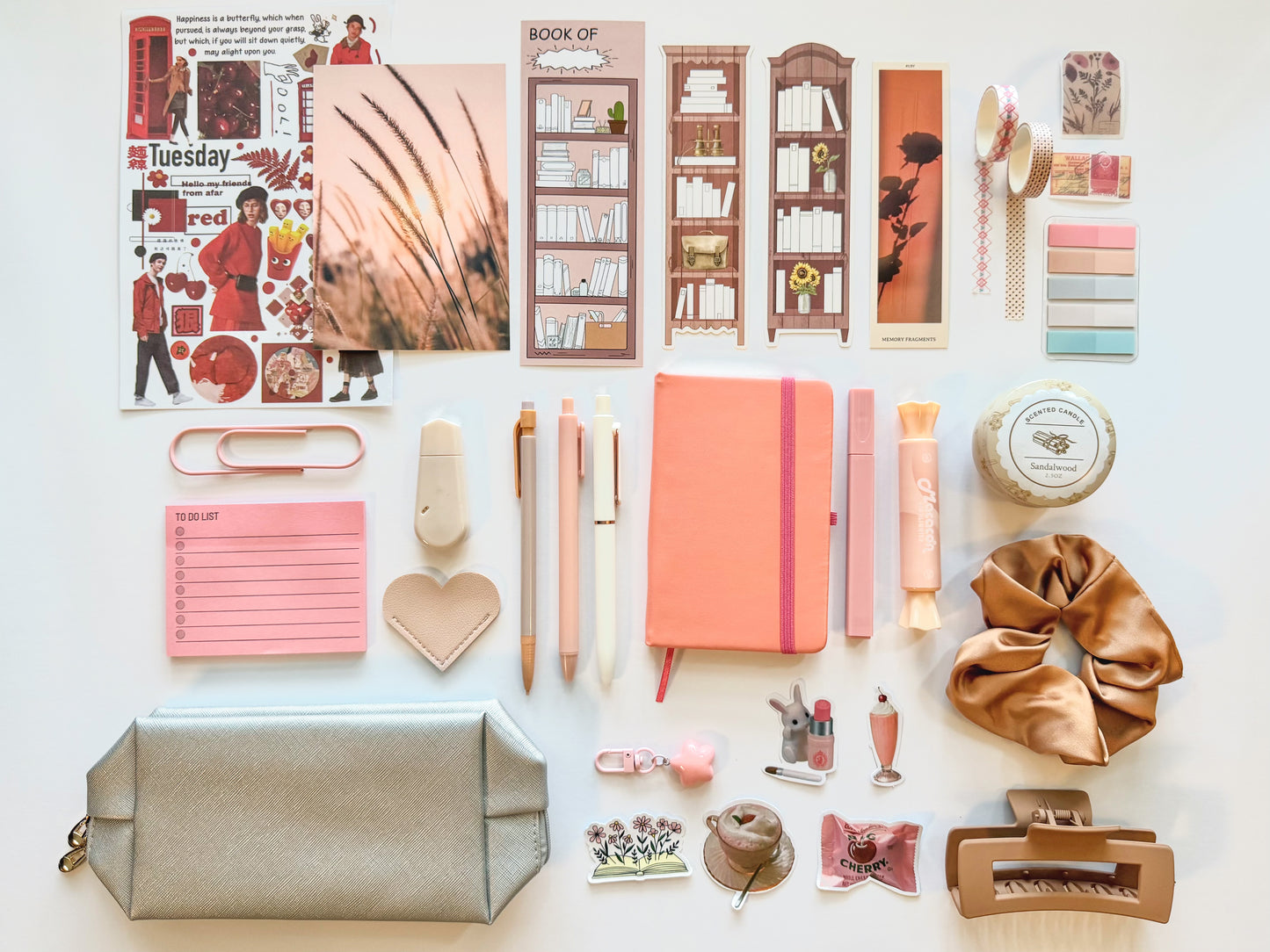 Coral Glow Aesthetic Bundle – Peach Stationery Gift Set