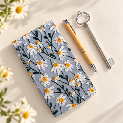 🌼 Daisy Embroidered Journal Set