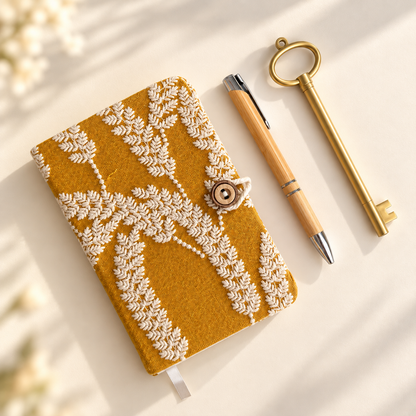 🌿 Golden Meadow Embroidered Journal Set