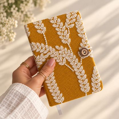 🌿 Golden Meadow Embroidered Journal Set